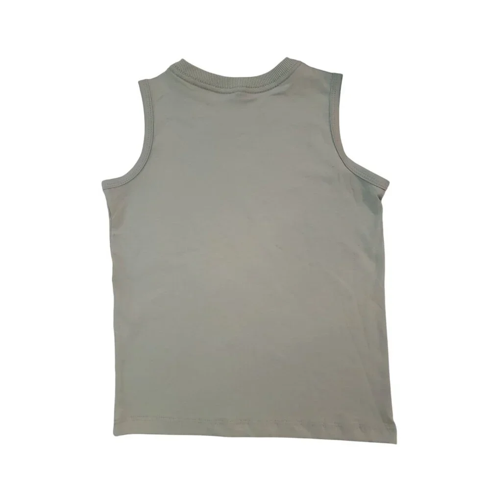 Super Mario Boys Tank Top Sleeveless Shirt Gray With Mario & Yoshi Print Size 5- - Picture 2 of 3
